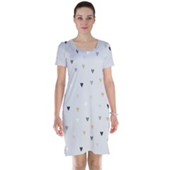 Grey Hearts Print Romantic Short Sleeve Nightdress by Lullaby