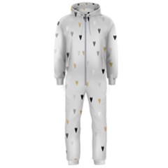 Grey Hearts Print Romantic Hooded Jumpsuit (men)  by Lullaby