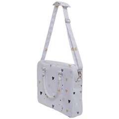 Grey Hearts Print Romantic Cross Body Office Bag by Lullaby