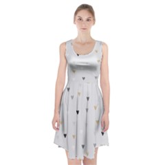 Grey Hearts Print Romantic Racerback Midi Dress by Lullaby