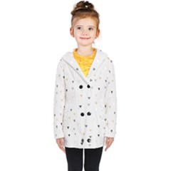 Grey Hearts Print Romantic Kids  Double Breasted Button Coat by Lullaby