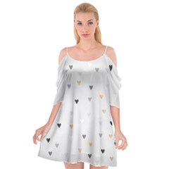 Grey Hearts Print Romantic Cutout Spaghetti Strap Chiffon Dress by Lullaby