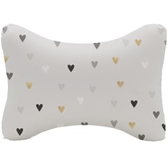 Grey Hearts Print Romantic Seat Head Rest Cushion by Lullaby