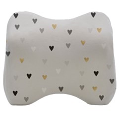 Grey Hearts Print Romantic Velour Head Support Cushion by Lullaby