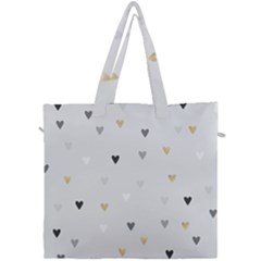 Grey Hearts Print Romantic Canvas Travel Bag by Lullaby