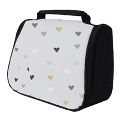 Grey Hearts Print Romantic Full Print Travel Pouch (small) by Lullaby