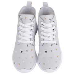 Grey Hearts Print Romantic Women s Lightweight High Top Sneakers by Lullaby