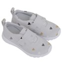 grey hearts print romantic Kids  Velcro No Lace Shoes View3