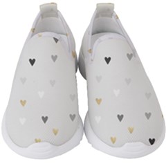 Grey Hearts Print Romantic Kids  Slip On Sneakers by Lullaby