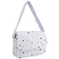 Grey Hearts Print Romantic Courier Bag by Lullaby