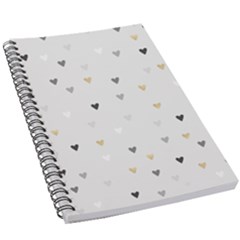 Grey Hearts Print Romantic 5 5  X 8 5  Notebook by Lullaby