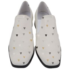 Grey Hearts Print Romantic Women Slip On Heel Loafers by Lullaby