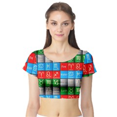 Astrology Signs Short Sleeve Crop Top by ArtworkByPatrick