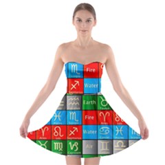 Astrology Signs Strapless Bra Top Dress by ArtworkByPatrick