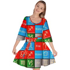 Astrology Signs Velour Kimono Dress by ArtworkByPatrick