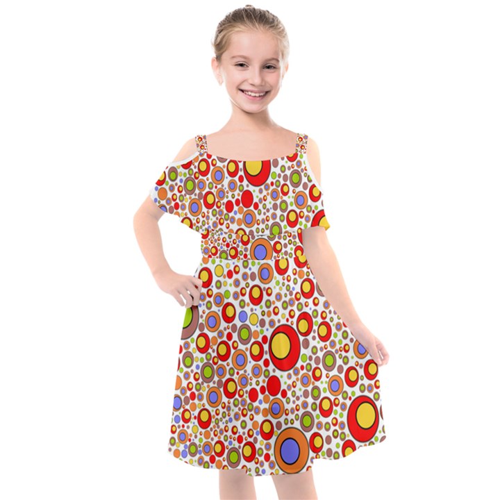 Zappwaits 77 Kids  Cut Out Shoulders Chiffon Dress