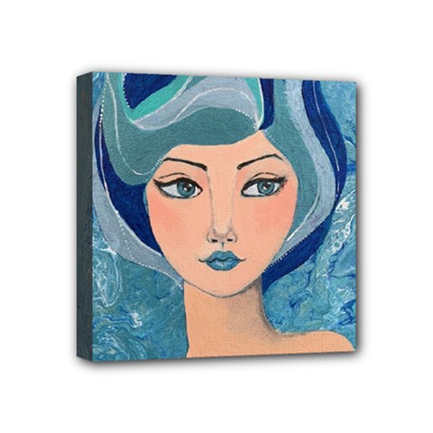 Blue Girl Mini Canvas 4  X 4  (stretched) by CKArtCreations