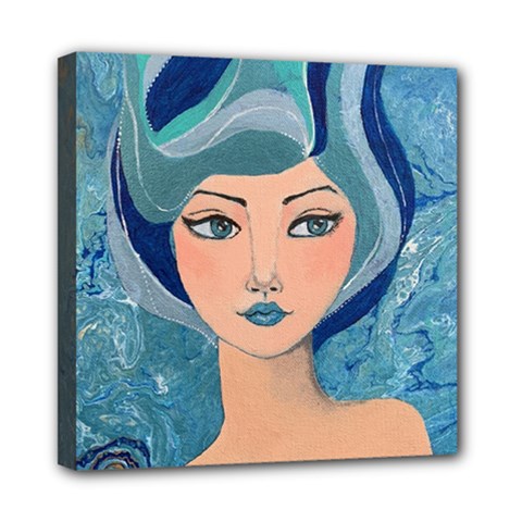 Blue Girl Mini Canvas 8  X 8  (stretched) by CKArtCreations