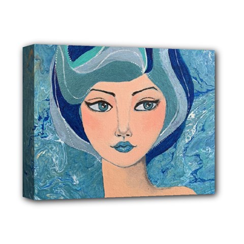 Blue Girl Deluxe Canvas 14  X 11  (stretched) by CKArtCreations