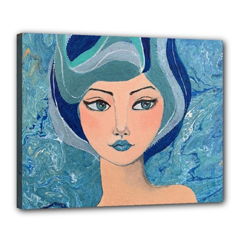 Blue Girl Canvas 20  X 16  (stretched) by CKArtCreations