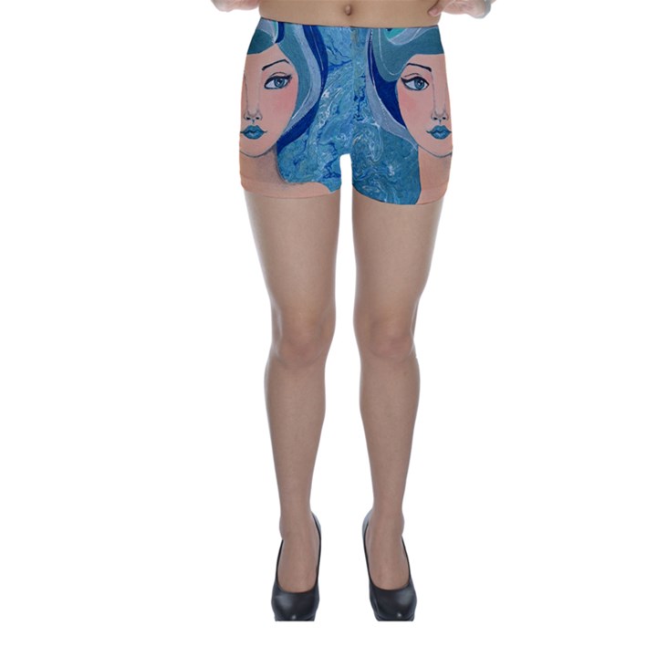 Blue Girl Skinny Shorts