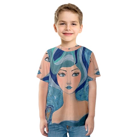 Blue Girl Kids  Sport Mesh Tee by CKArtCreations