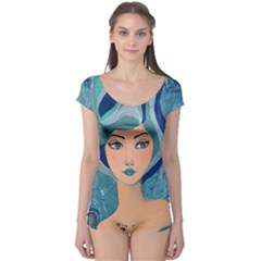 Blue Girl Boyleg Leotard  by CKArtCreations