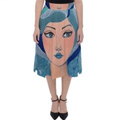 Blue Girl Classic Midi Skirt by CKArtCreations