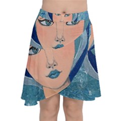 Blue Girl Chiffon Wrap Front Skirt by CKArtCreations