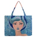 Blue Girl Zipper Medium Tote Bag View1