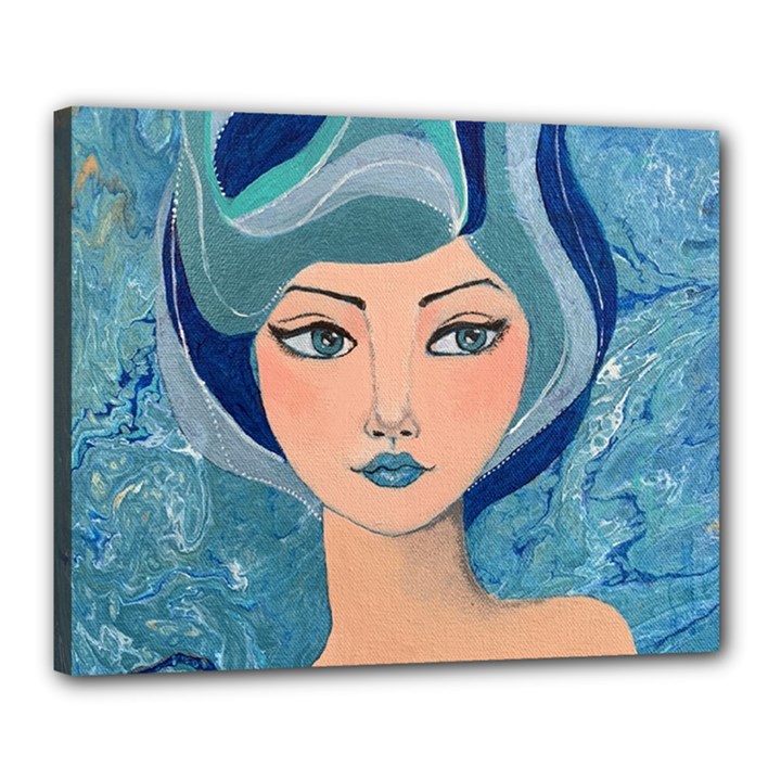 Blue Girl Canvas 20  x 16  (Stretched)