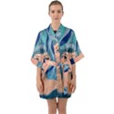 Blue Girl Half Sleeve Satin Kimono  View1