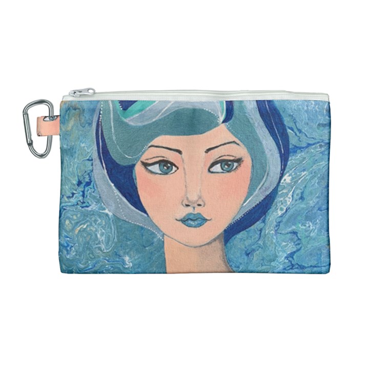 Blue Girl Canvas Cosmetic Bag (Large)