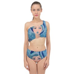 Blue Girl Spliced Up Two Piece Swimsuit by CKArtCreations