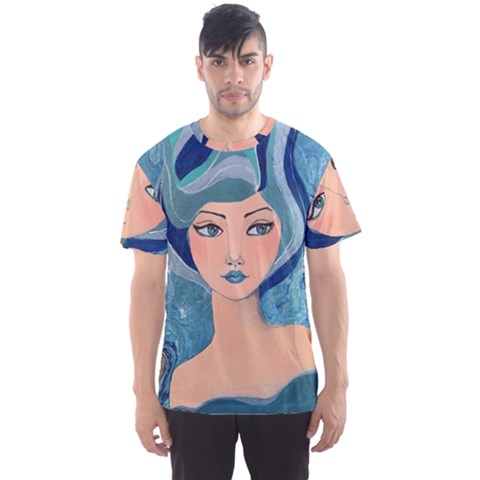 Blue Girl Men s Sports Mesh Tee by CKArtCreations