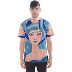 Blue Girl Men s Sports Mesh Tee