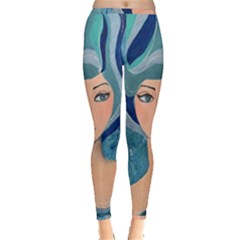 Blue Girl Inside Out Leggings by CKArtCreations