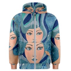 Blue Girl Men s Zipper Hoodie by CKArtCreations