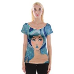 Blue Girl Cap Sleeve Top by CKArtCreations