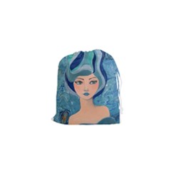 Blue Girl Drawstring Pouch (xs) by CKArtCreations