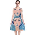 Blue Girl V-Neck Midi Sleeveless Dress  View1