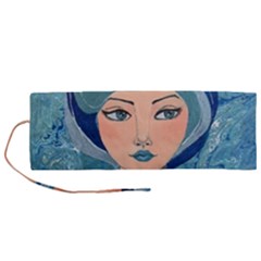 Blue Girl Roll Up Canvas Pencil Holder (m) by CKArtCreations