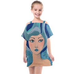 Blue Girl Kids  One Piece Chiffon Dress