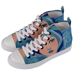 Blue Girl Women s Mid-top Canvas Sneakers by CKArtCreations