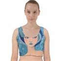 Blue Girl Velvet Racer Back Crop Top View1