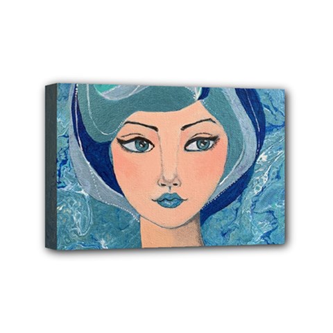 Blue Girl Mini Canvas 6  X 4  (stretched) by CKArtCreations