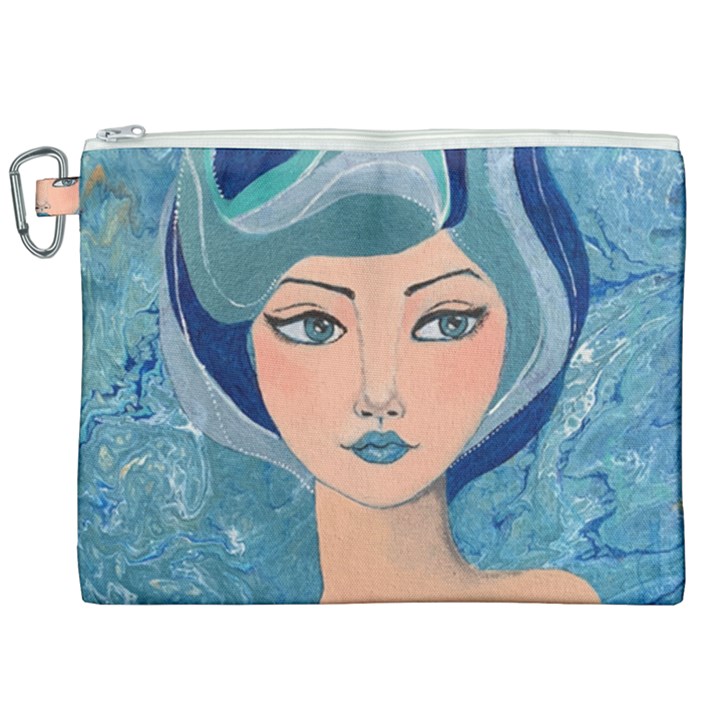 Blue Girl Canvas Cosmetic Bag (XXL)