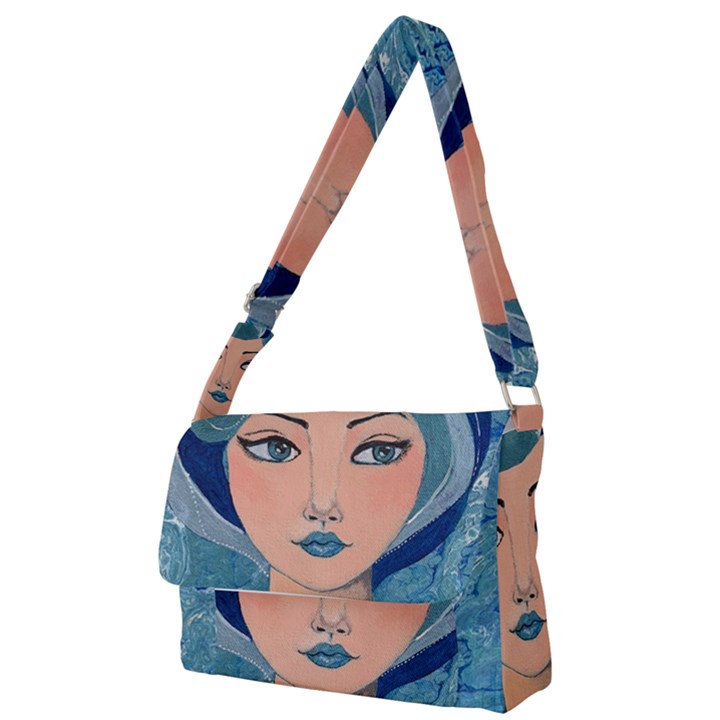 Blue Girl Full Print Messenger Bag