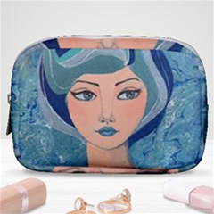 Blue Girl Make Up Pouch (small) by CKArtCreations