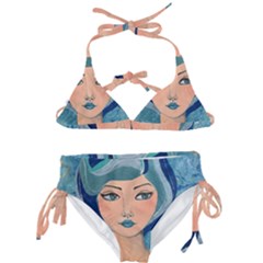 Blue Girl Kids  Classic Bikini Set by CKArtCreations